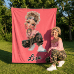 Personalized Y2K Cartoon Character Soft Warm Throw Blanket with Name Home Decor Birthday Holiday Gift for Young Girls Y2K Style Lovers