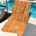 Serviette de plage surdimensionnée à séchage rapide, personnalisée avec motif multicolore et fleur de naissance, avec prénom – Idéal pour les voyages, les anniversaires, les vacances d'été ou comme ca