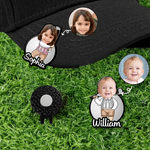 Personalised Cartoon Character Kid Face Photo Golf Ball Marker Magnetic Hat Clip with Name Game Day Birthday Gift for Dad Golf Lovers