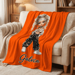 Personalized Y2K Cartoon Character Soft Warm Throw Blanket with Name Home Decor Birthday Holiday Gift for Young Girls Y2K Style Lovers