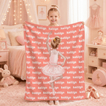 Personalized Cartoon Ballet Girl Soft Throw Blanket with Name Home Decor Birthday Gift for Ballet Dance Lovers