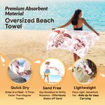 Personalized Multicolour Sea Turtle Lightweight Soft Beach Towel with Name Beach Party Travel Birthday Gift for Woman Family