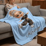 Personalized Y2K Cartoon Character Soft Warm Throw Blanket with Name Home Decor Birthday Holiday Gift for Young Girls Y2K Style Lovers