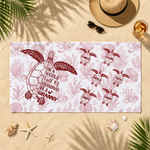Personalized Multicolour Sea Turtle Lightweight Soft Beach Towel with Name Beach Party Travel Birthday Gift for Woman Family