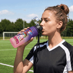 Personalized Gradient Teenage Soccer Player Silhouette Name Sports Water Bottle with Flip Top Lid Gym Birthday Gift for Teenager Soccer Lover