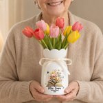 Personalized Flower Book Butterfly Officially Retired Ceramic Vase with Name and Year Retirement Gift for Retired Teacher Woman