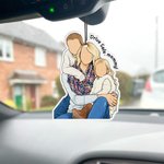 Personalised Unique Comic Style Photo Car Air Freshener with Text Daily Use Anniversary Birthday Gift for Couple Friends