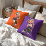 Personalized Y2K Cartoon Character Soft Throw Pillow Cover with Name Home Sofa Bedroom Decor Birthday Gift for Young Girls Family