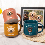 Personalized Pet Photo Paw Print 12 oz Ceramic Coffee Mug with Text and Handle Daily Use Birthday Memorial Gift for Pet Owner Lover