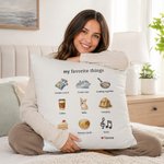 Personalised Favorite Things Family Pet Photo Cushion Cover with Text and Name Home Decor Birthday Gift for Family Pet Lovers Owners