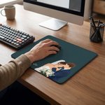 Personalized Illustration Photo Non-Slip Desk Mat Mouse Pad with Text Daily Work Desk Use Birthday Housewarming Gift for Couples Newlyweds