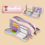 Personalized 3D Cartoon Character Three-Layer Pencil Case with Name School Supply Back to School Birthday Gift for Kids