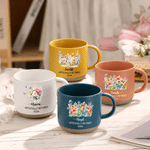 Personalised Butterflies Flowers Ceramic Coffee Mug with Name and Year Daily Use Retirement Birthday Gift for Retired Colleagues