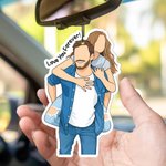 Personalised Unique Comic Style Photo Car Air Freshener with Text Daily Use Anniversary Birthday Gift for Couple Friends
