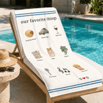 Personalised Favorite Things Pet Photo Oversized Quick Dry Beach Towel with Name Beach Pool Party Birthday Anniversary Gift for Pet Lovers Couples