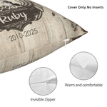 Personalized Pet Photo Paw Design Soft Throw Pillow Cover with Name and Year Sympathy Pet Loss Gift for Pet Owners