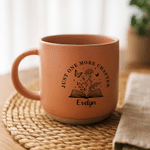 Personalised Birth Flower Line Drawing Book Style 12 oz Ceramic Coffee Mug with Handle Text and Name Daily Use Birthday Gift for Woman Friend Mum
