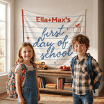 Personalized First Day of School Banner with Name Party Backdrop Decor Back to School Gift for Students