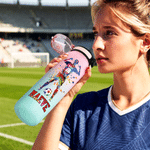 Personalized Soccer Character Silhouette Name Sports BPA-Free 32 oz Water Bottle with Flip Top Lid Gym Birthday Gift for Teenager Soccer Lover
