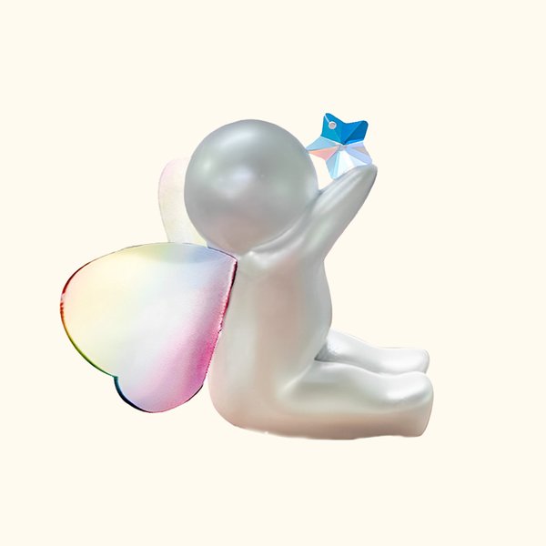 Personalised Birthstone Sleeping Baby Sculpture with Butterfly or Angel Wings Miscarriage Pregnancy Infant Loss Sympathy Gift for Mum