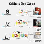 Personalized Cartoon Pencil Ruler Apple Waterproof Sticker with Title and Surname Back to School Appreciation Teacher's Day Gift for Teacher Educator