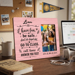 Personalised Have Fun Be Safe Go to Class Wooden Photo Frame with Name and Family Photo School Enrollment Back to School Gift for Students