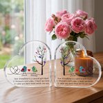 Personalised Sea Glass Birds Tree of Life Heart-Shaped Acrylic Plaque with Names Desk Decor Birthday Gift for Sisters Friends