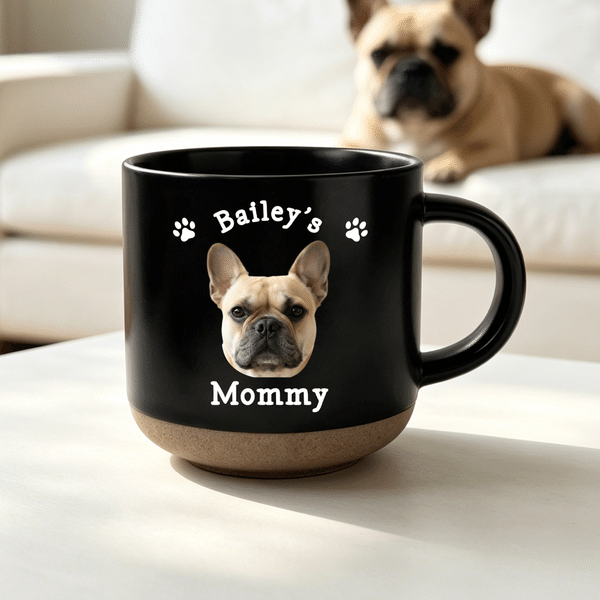 Personalized Pet Photo Paw Print 12 oz Ceramic Coffee Mug with Text and Handle Daily Use Birthday Memorial Gift for Pet Owner Lover