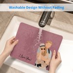 Personalized Illustration Photo Non-Slip Desk Mat Mouse Pad with Text Daily Work Desk Use Birthday Housewarming Gift for Couples Newlyweds