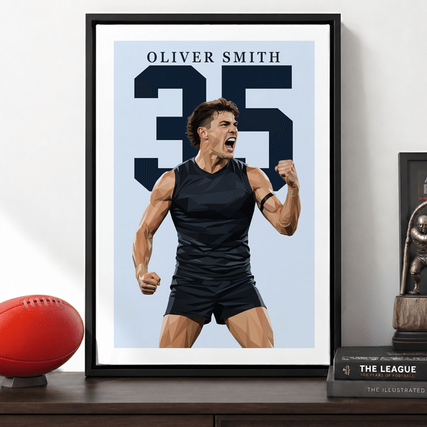 Personalized Multicolor Geometric Shape AFL Photo Canvas Prints with Name and Number Wall Decoration Ship from USA Birthday Gift for Athlete Friend