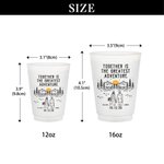 Personalised Black & White Line Outdoor Wedding Series Frosted Plastic Cups with Name and Date Set of 10 Wedding Favors for Bride Couple Guest
