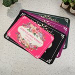 Personalized Multicolor Retro Floral Design Anti-Slip Doormat with Text Flower Shop Use Housewarming Opening Gift for Flower Shop Owner Flower Lover