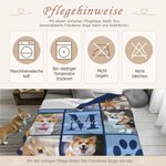 Personalisierte mehrfarbige 6 Hund Katze Fotos weiche Decke mit Pfotenmuster Namen Initiale Geburtstag Geschenk für Tierliebhaber Haustierbesitzer