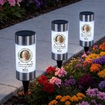 Personalised Always Loved Photo Solar Garden Light with Name and Year Garden Decor Sympathy Memorial Gift for Loss of Loved One