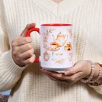 Personalised Vintage Floral Afternoon Tea Elements 11/15 oz Ceramic Coffee Mug with Name Daily Use Birthday Anniversary Gift for Women Tea Lovers
