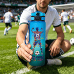 Personalized Soccer Character Silhouette Name Sports BPA-Free 32 oz Water Bottle with Flip Top Lid Gym Birthday Gift for Teenager Soccer Lover