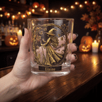 Personalised Vintage Witch Hat Gothic 10 oz Whisky Glass with Name Bar Party Birthday Gift for Whisky Lovers Friends