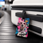 Personalized Pet Graffiti Oil Painting Style Photo Luggage Tag with Name Travel Accessory Birthday Gift for Pet Lovers Friends