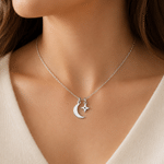Personalised 1-7 Stars Moon Pendant Necklace with Initial Dainty Jewellery Anniversary Birthday Gift for Mum Gran