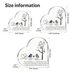 Personalised Sea Glass Birds Tree of Life Heart-Shaped Acrylic Plaque with Names Desk Decor Birthday Gift for Sisters Friends