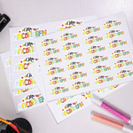 Personalized Cartoon Pencil Ruler Apple Waterproof Sticker with Title and Surname Back to School Appreciation Teacher's Day Gift for Teacher Educator