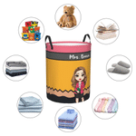 Personalised Pencil Crayon Cartoon Character Large Storage Basket with Text Daily Use Back to School Teacher's Day Gift for Teachers Educators