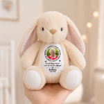 Personalised Photo Butterfly Plush Bunny Toy with Name and Year In Loving Memories Gift for Kids Boys Girls