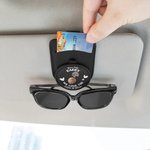 Personalized Multicolour Kid Face Photo PU Leather Magnetic Car Sunglass Holder Clip with Name Daily Use Birthday Gift for Parents Grandparents Drivers