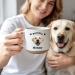 Personalized Pet Photo Paw Print 12 oz Ceramic Coffee Mug with Text and Handle Daily Use Birthday Memorial Gift for Pet Owner Lover