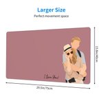 Personalized Illustration Photo Non-Slip Desk Mat Mouse Pad with Text Daily Work Desk Use Birthday Housewarming Gift for Couples Newlyweds