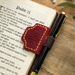 Personalized Bible Verse Cross Book Leather Magnetic Bookmark Clip with Pen Loop Daily Use Birthday Gift for Christians Bookworms