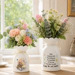 Personalized Flower Book Butterfly Officially Retired Ceramic Vase with Name and Year Retirement Gift for Retired Teacher Woman