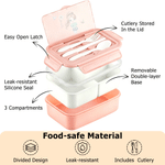 Personalised Birth Flower Family Character Food Grade Microwavable Lunch Box with Name and Cutlery Back to School Daily Use Gift for Boys Girls Family