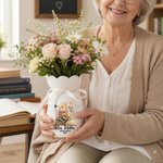 Personalized Flower Book Butterfly Officially Retired Ceramic Vase with Name and Year Retirement Gift for Retired Teacher Woman